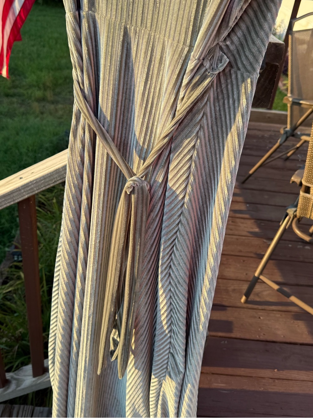 Baltic Born Andi Ribbed Velvet Wrap Dress in Dusty Sage - Picture 7 of 11